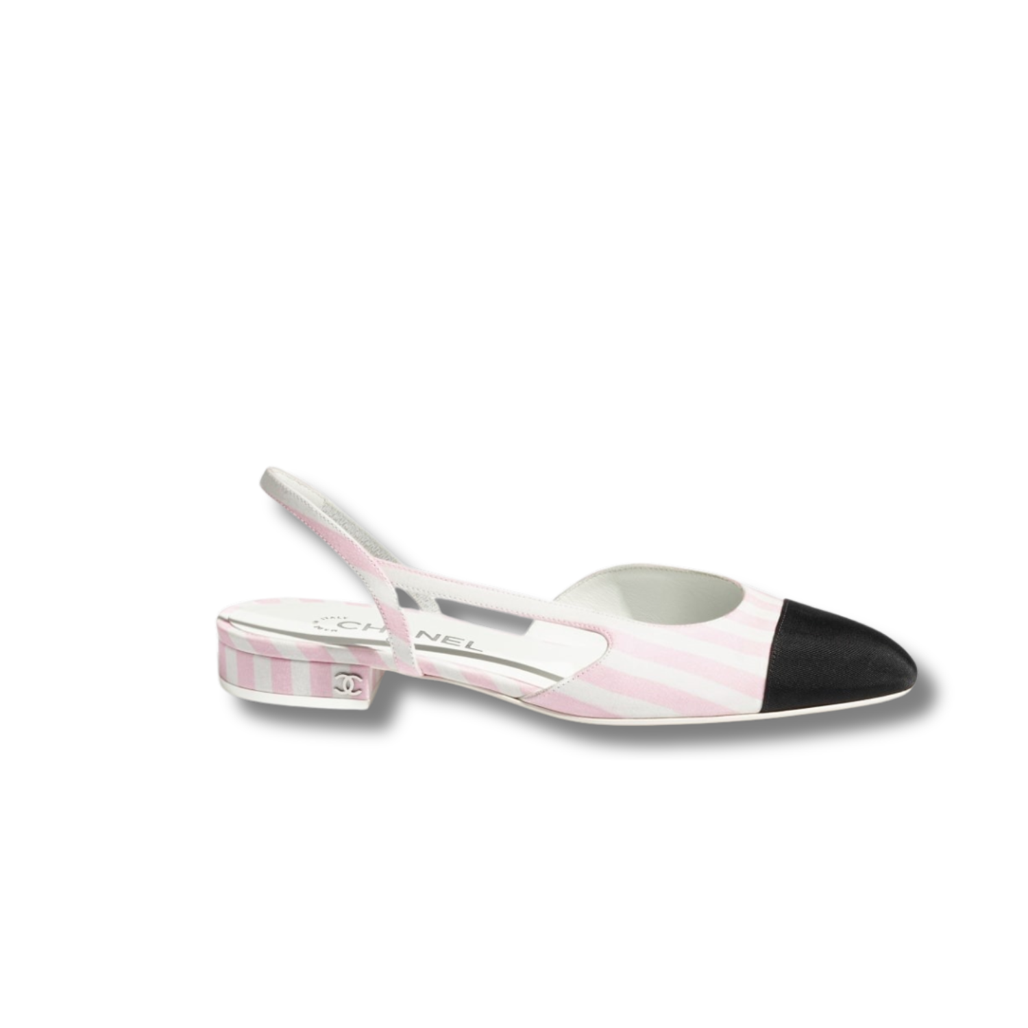Ch**el Slingbacks Sandals White, Pink And Black For Women G31319 B16024 NW004