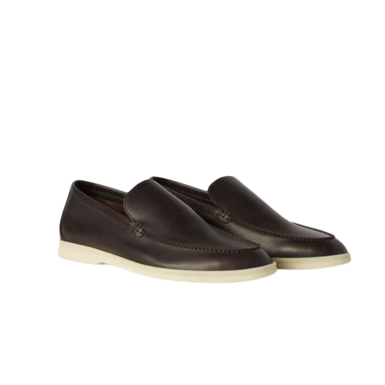 L0r0 P1ana Summer Walk Loafers Dark Brown For Men FAM9405