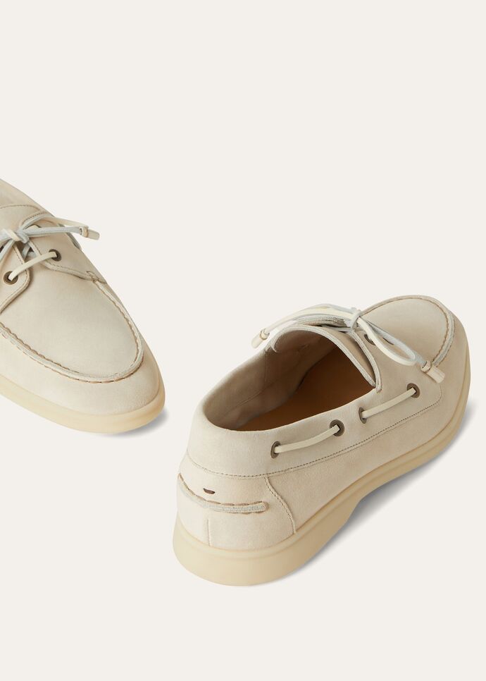 L0r0 P1ana Sea-Sail Walk Loafers Cream For Men FAN1317