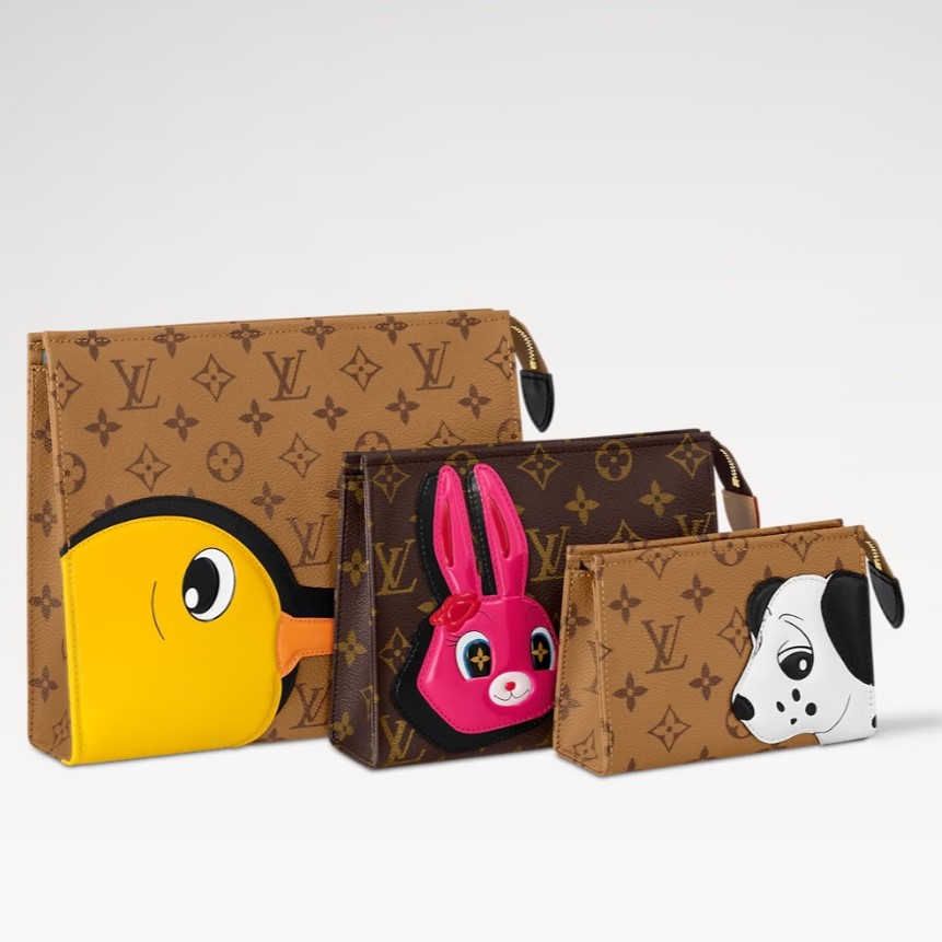 L0vis Vvtt0n Trio Toilet Pouch Brown For Women M11254 9.8in/25cm