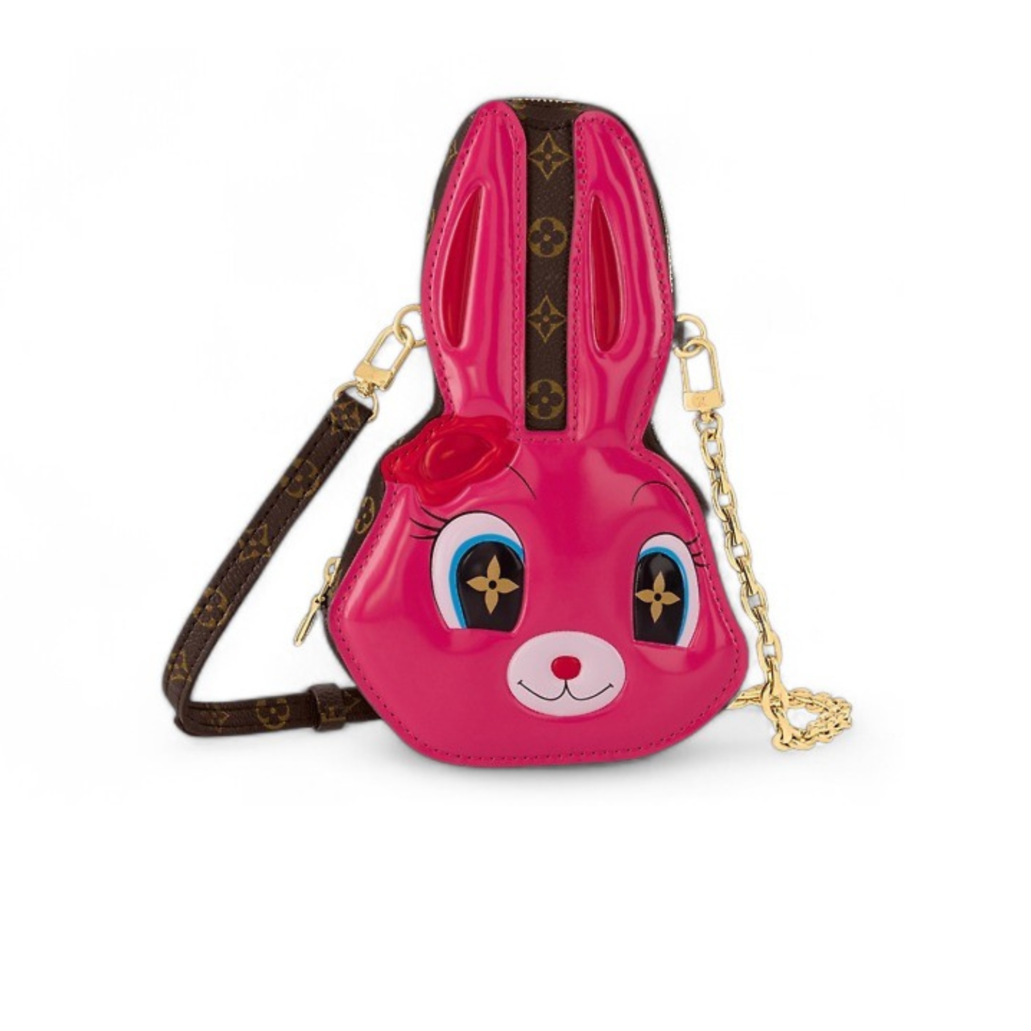 L0vis Vvtt0n Wallet On Chain Rabbit Pink For Women M11452 7.9in/20cm