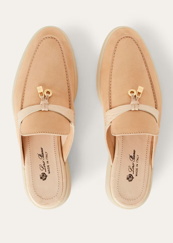 L0r0 P1ana Nautical Charms Walk Babouche Loafers Lemon Meringue For Women – FAM5312 20D2