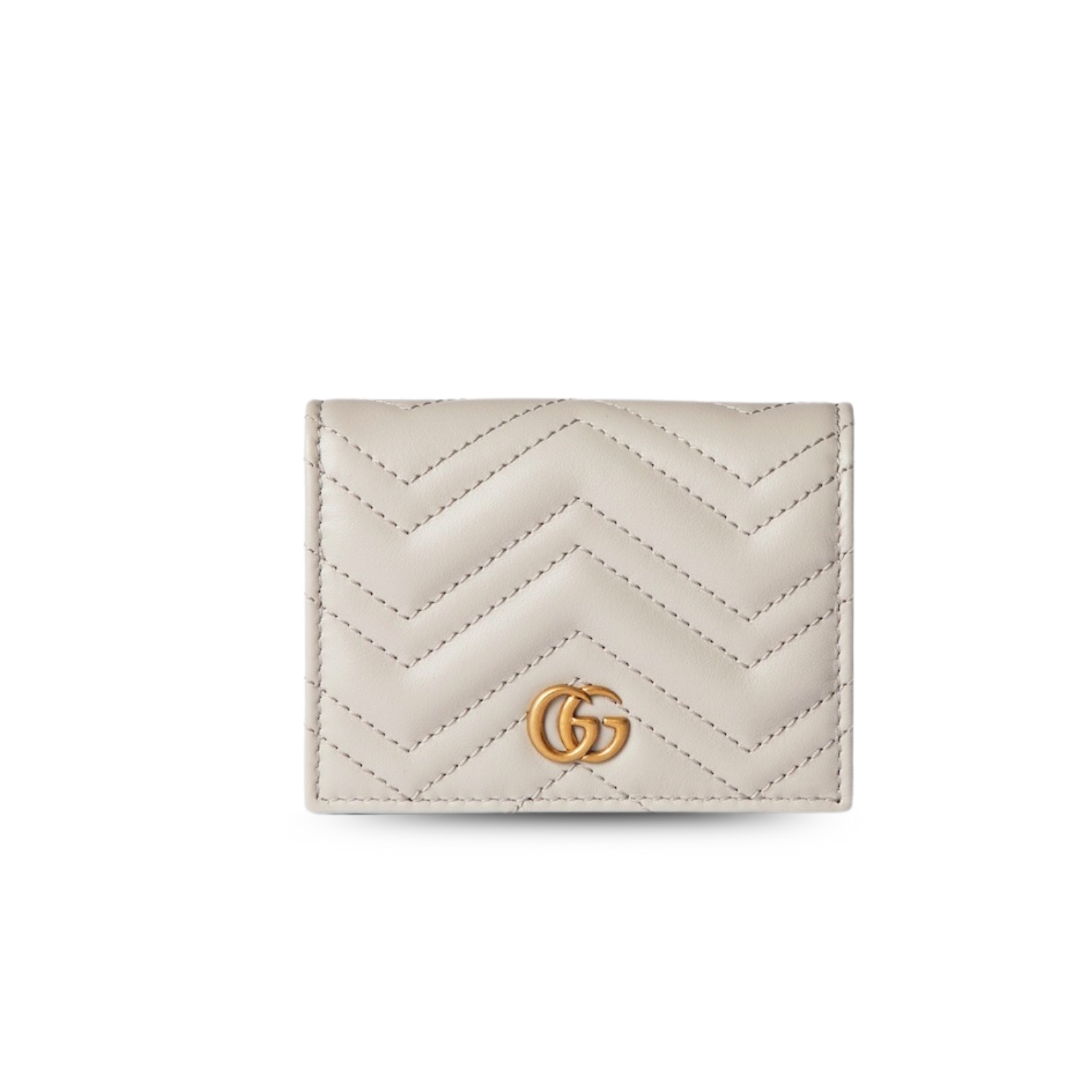 Gvc*1 GG Marmont Card Case Wallet Light Grey For 4.5in/11cm Women 466492 DTDHT 1712