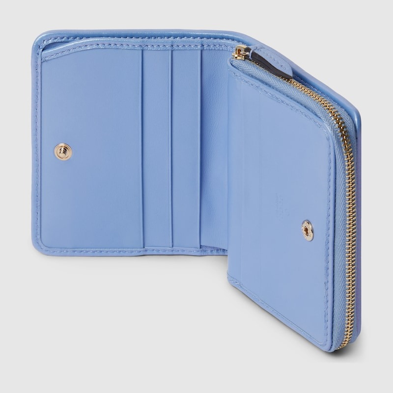 Gvc*1 GG Marmont Mini Wallet Light Blue For Women 4.3in/11cm 795520 AADU1 4322