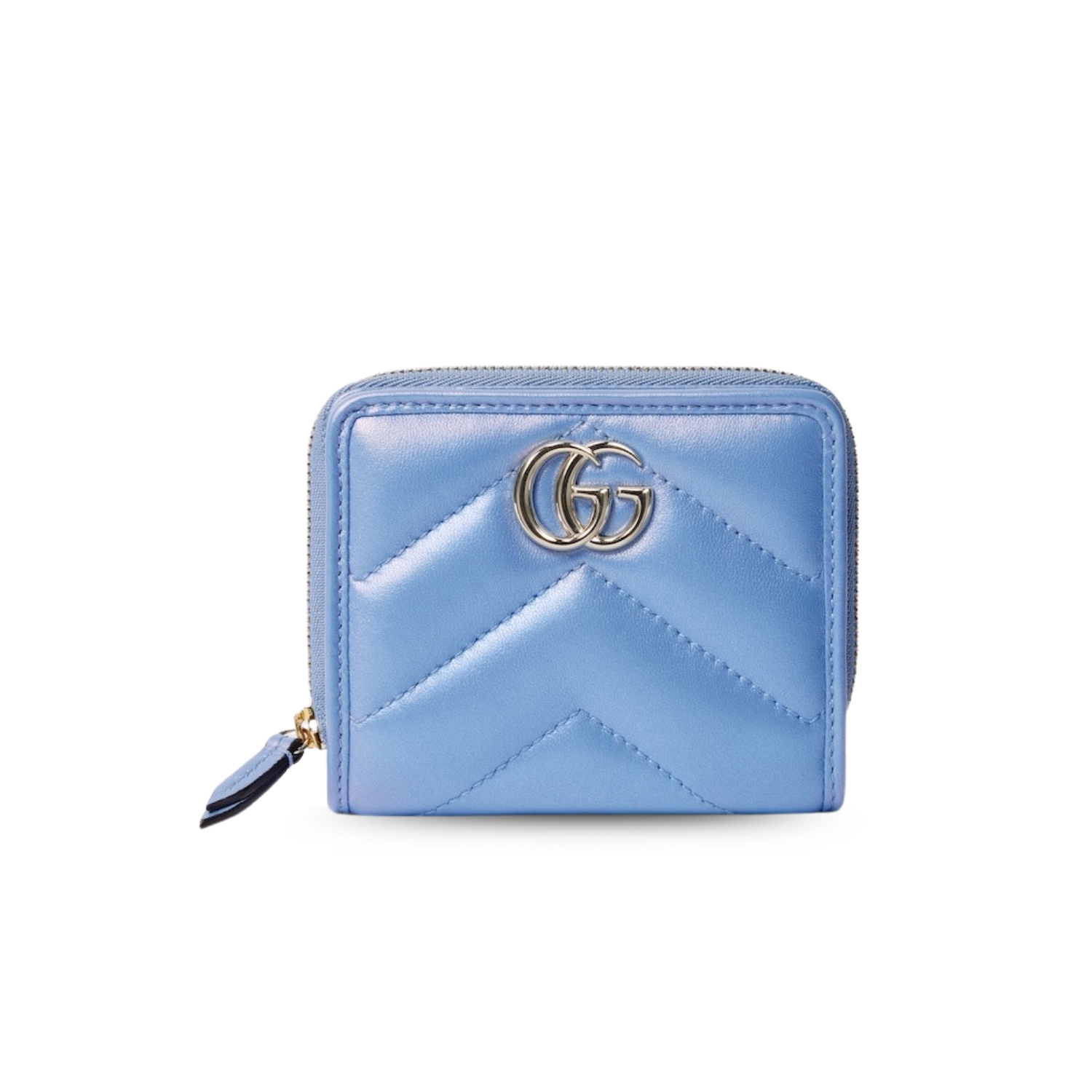 Gvc*1 GG Marmont Mini Wallet Light Blue For Women 4.3in/11cm 795520 AADU1 4322