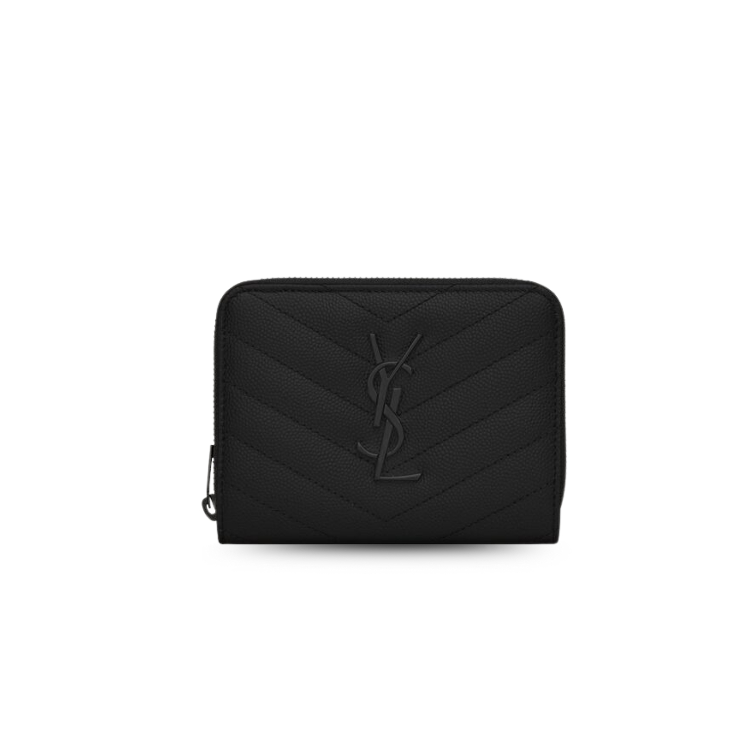 Sa1nt Lau*nt Cassandre Matelaseé Compact Zip Around Wallet Black For Women 4.7in/12cm 668288BOW081000 Y51
