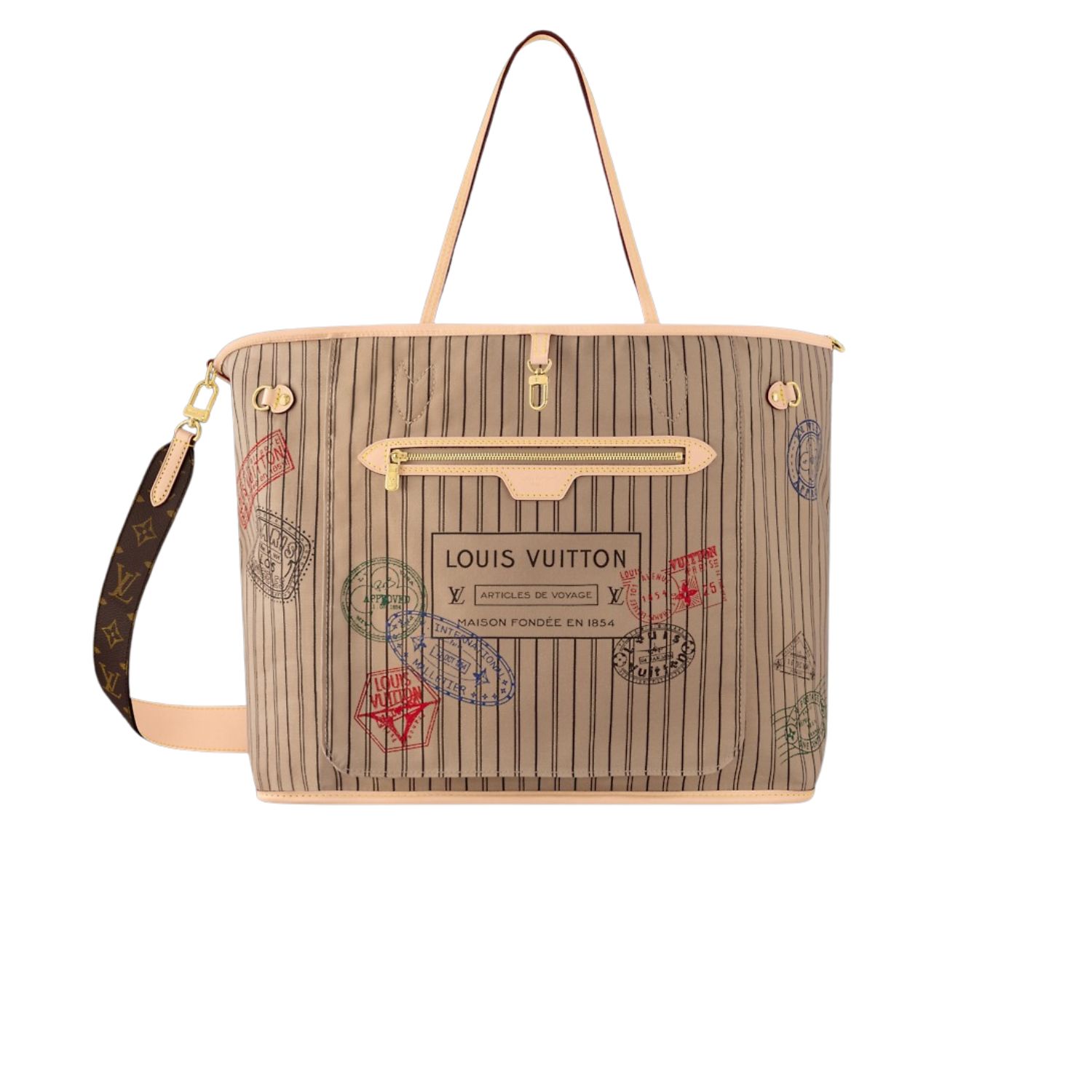 L0vis Vvtt0n Neverfull Bandoulière Inside Out GM Beige For Women 39cm/15.4in – M11948