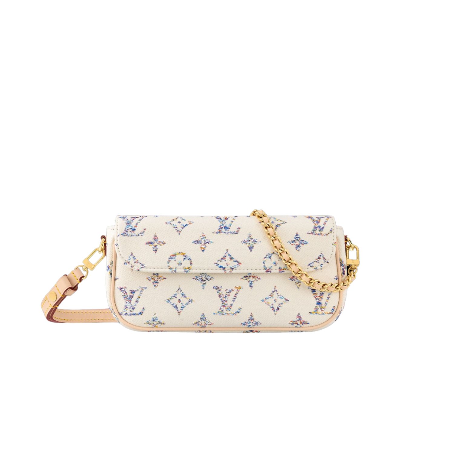 L0vis Vvtt0n Wallet On Chain Ivy Multicolor White For Women 23.5cm/9.3in – M83499