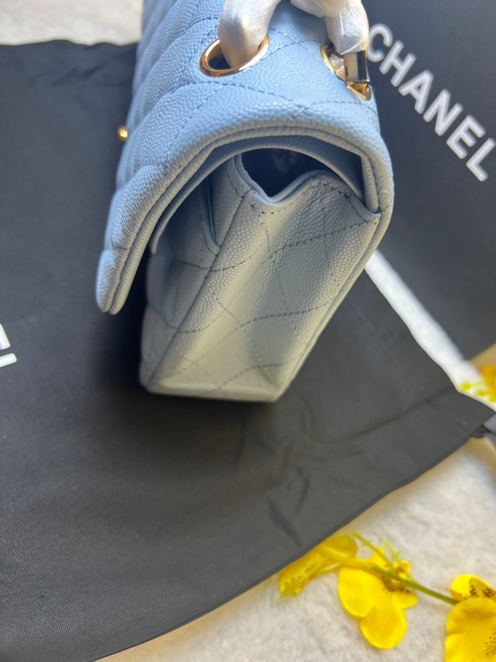 [True-to-ORIGINAL] Ch**el Classic Double Flap Bag Light Blue For Women 25cm/10in