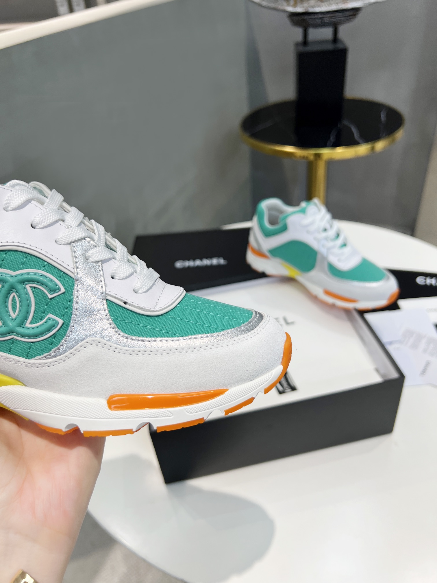 Ch**el Sneakers Green For Women