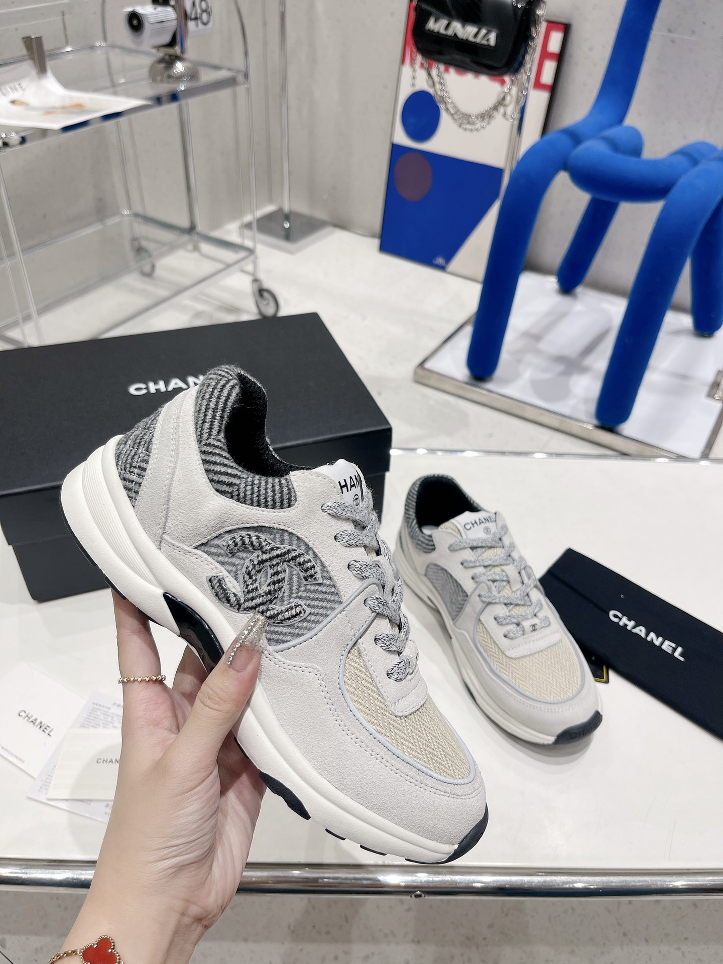 Ch**el Sneakers Grey For Women