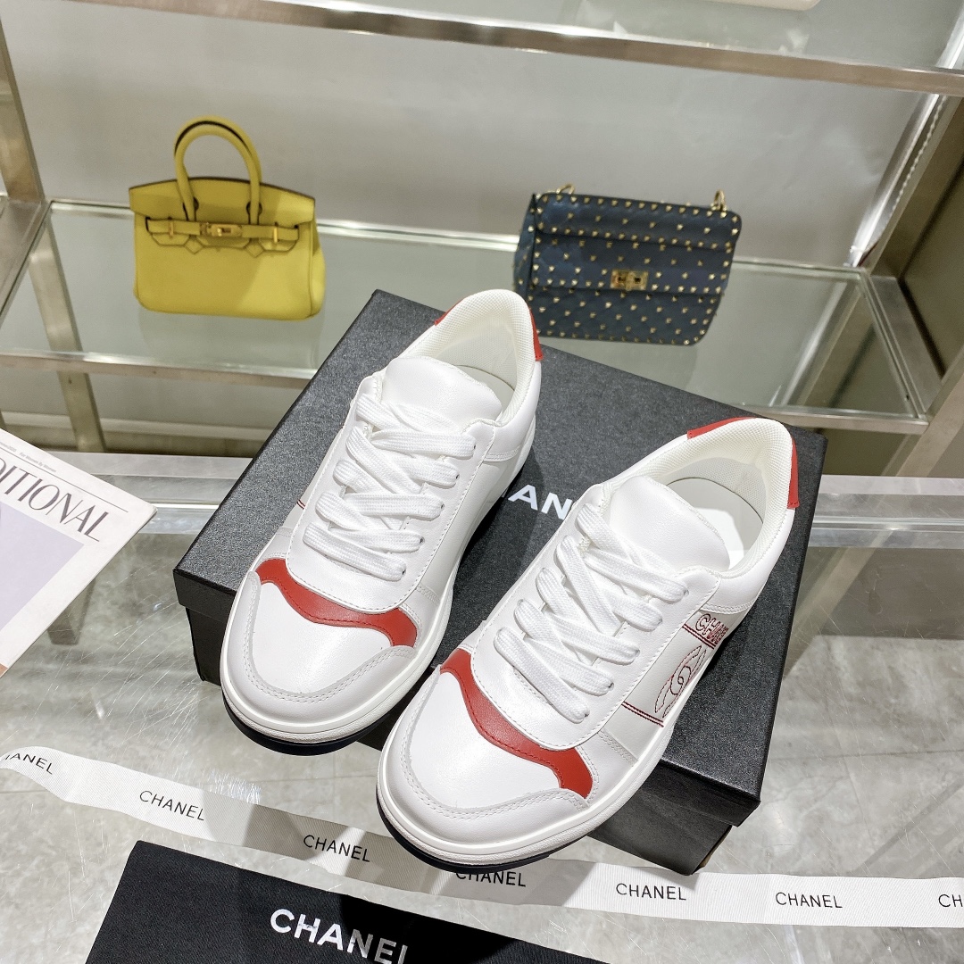 Ch**el Sneakers Red For Women