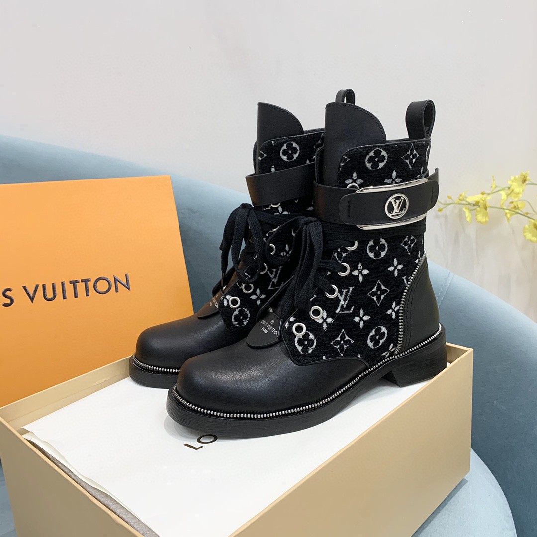 L0vis Vvtt0n Metropolis Flat Ranger Boots Black For Women