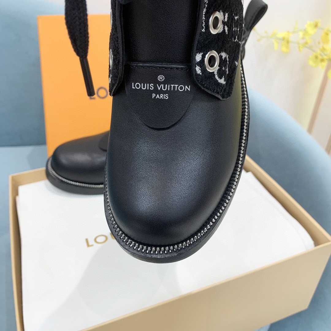 L0vis Vvtt0n Metropolis Flat Ranger Boots Black For Women