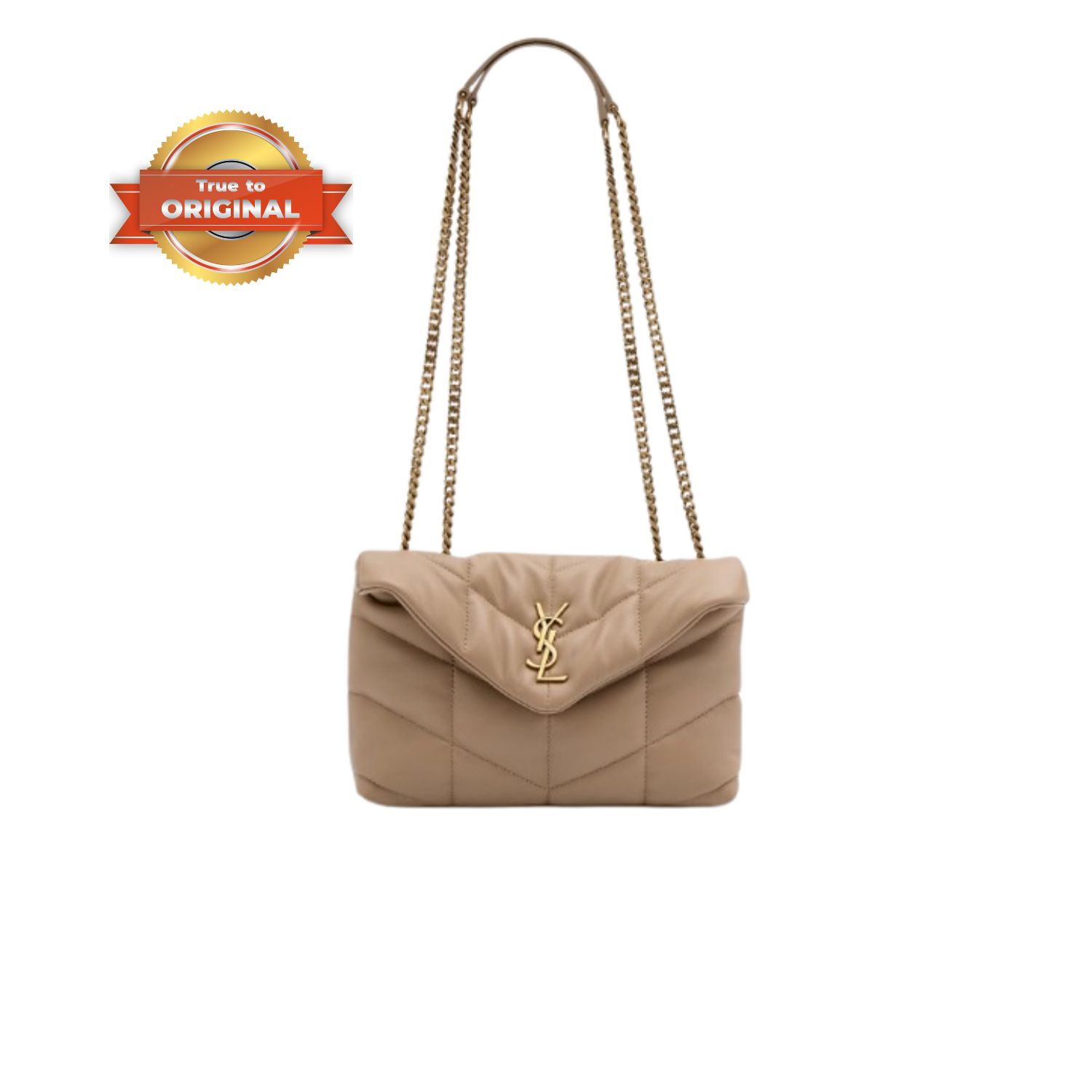 [True-to-ORIGINAL] Sa1nt Lau*nt Toy Puffer Dark Beige For Women 23cm/9cm – 7593371EL072721