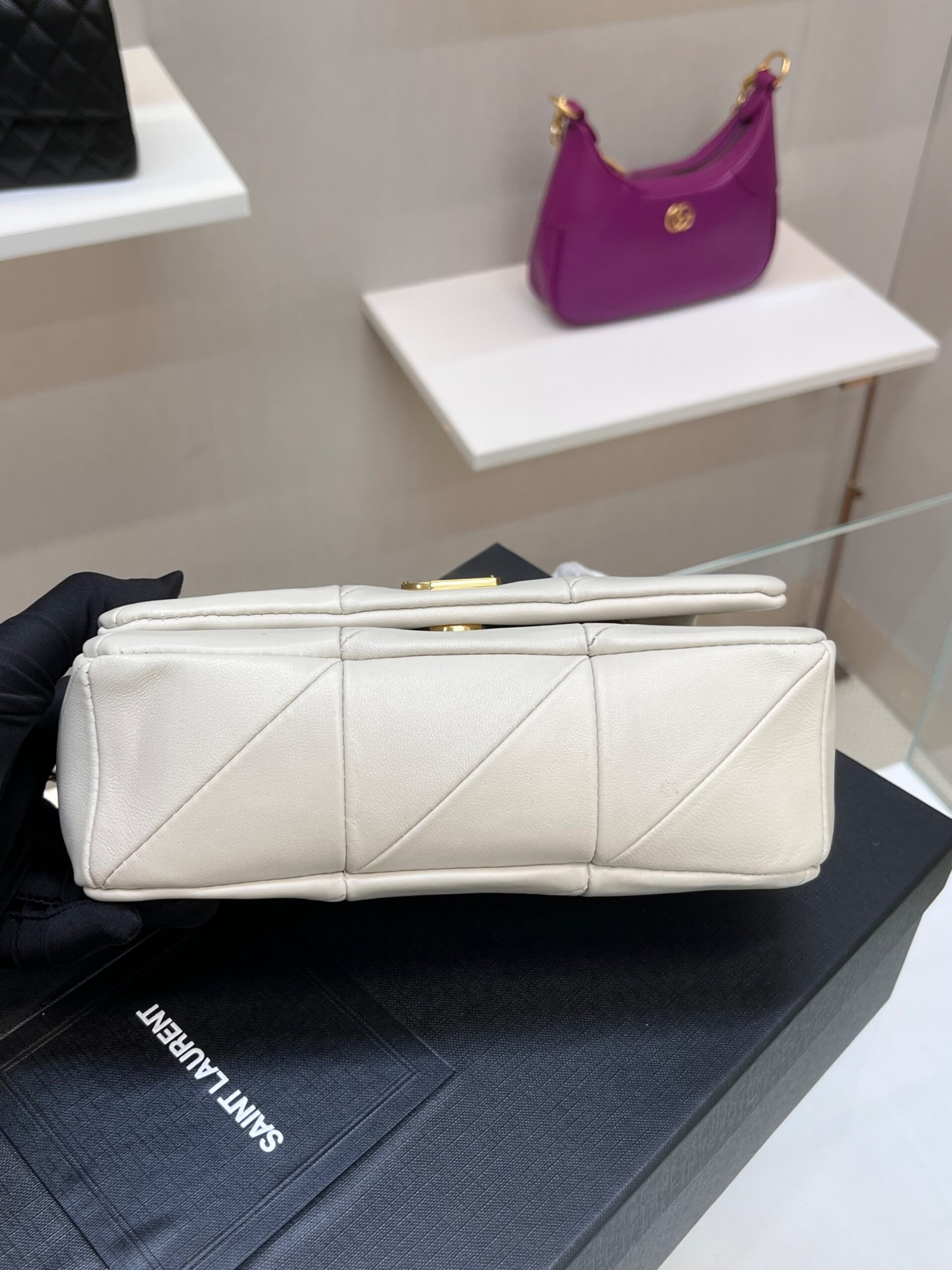 [True-to-ORIGINAL] Sa1nt Lau*nt Jamie Small Chain Bag White For Women 7.8in/20cm