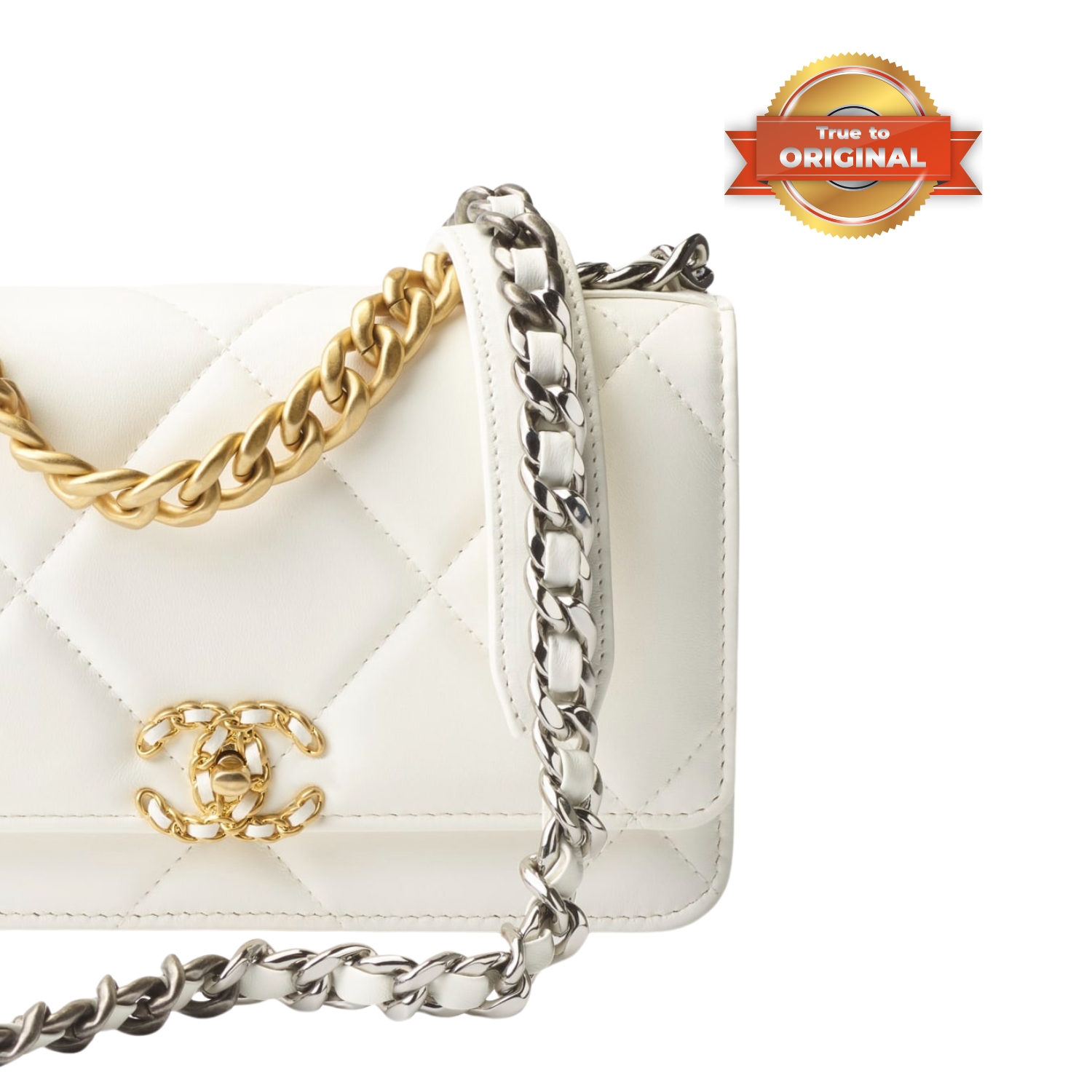 [True-to-ORIGINAL] Ch**el 19 Wallet On Chain White For Women 19cm/7.5in AP3267 B04852 10601