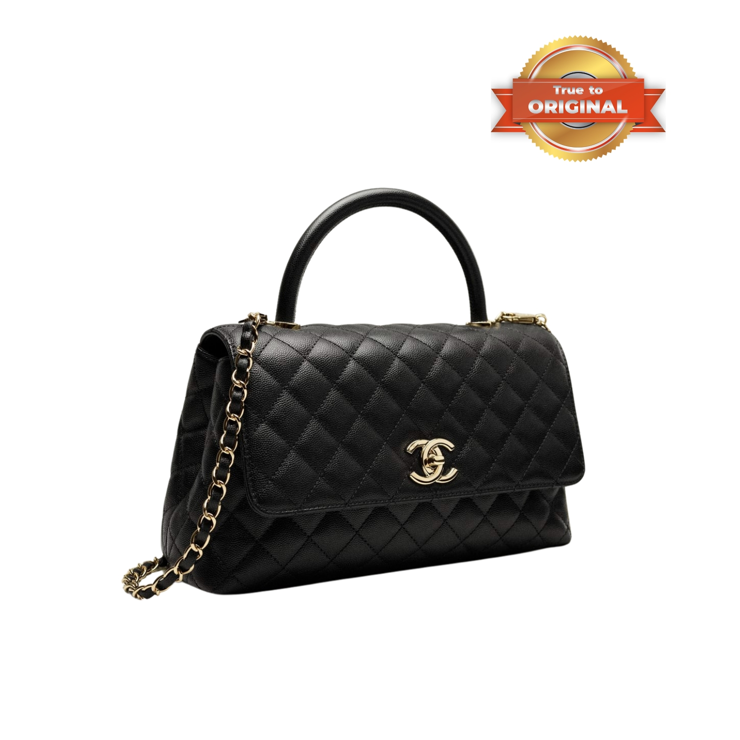 [True-to-ORIGINAL] Ch**el Large Flap Bag With Top Handle Black For Women 29cm/11.3in A92991 B05061 94305
