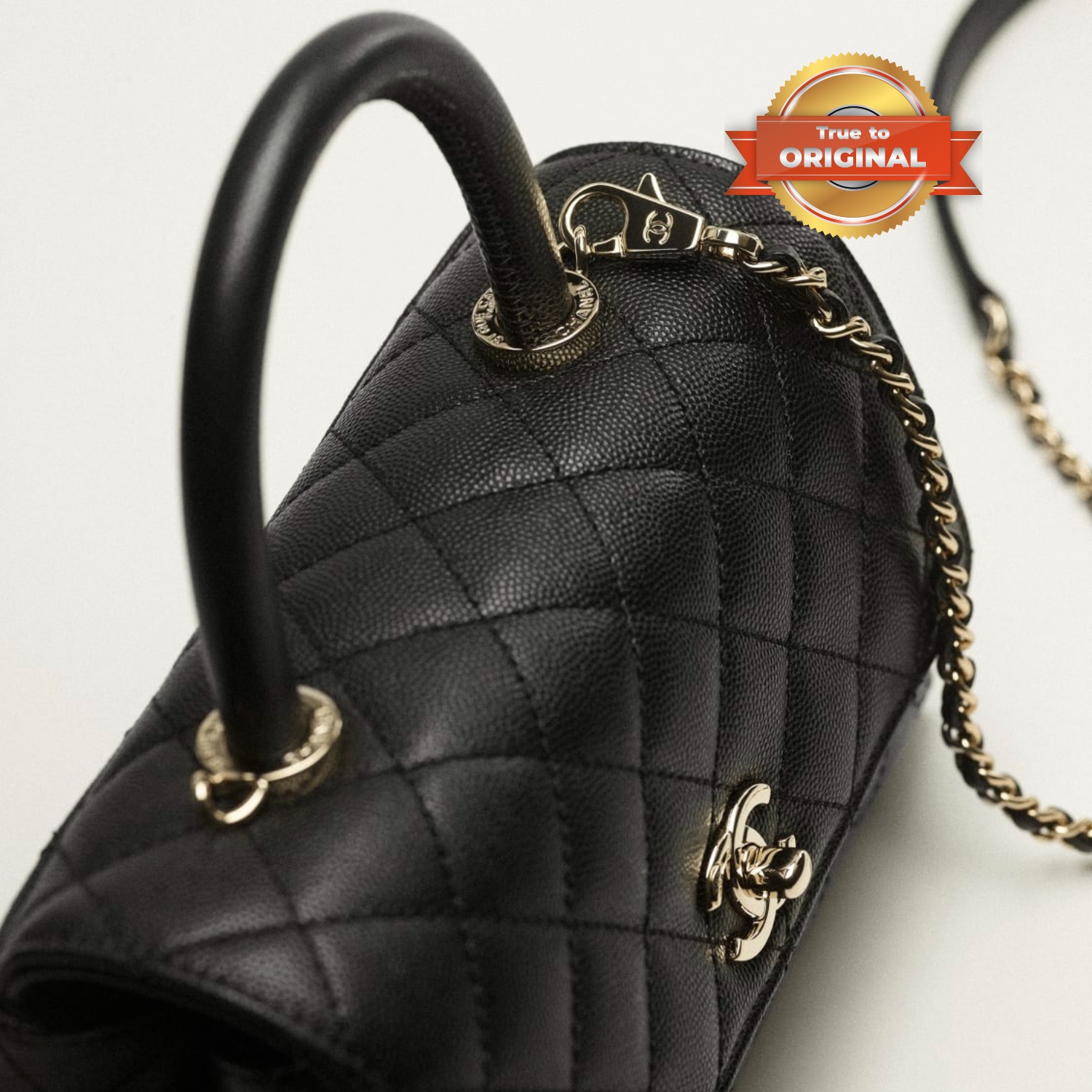 [True-to-ORIGINAL] Ch**el Large Flap Bag With Top Handle Black For Women 24cm/9.4in A92990 B05061 94305