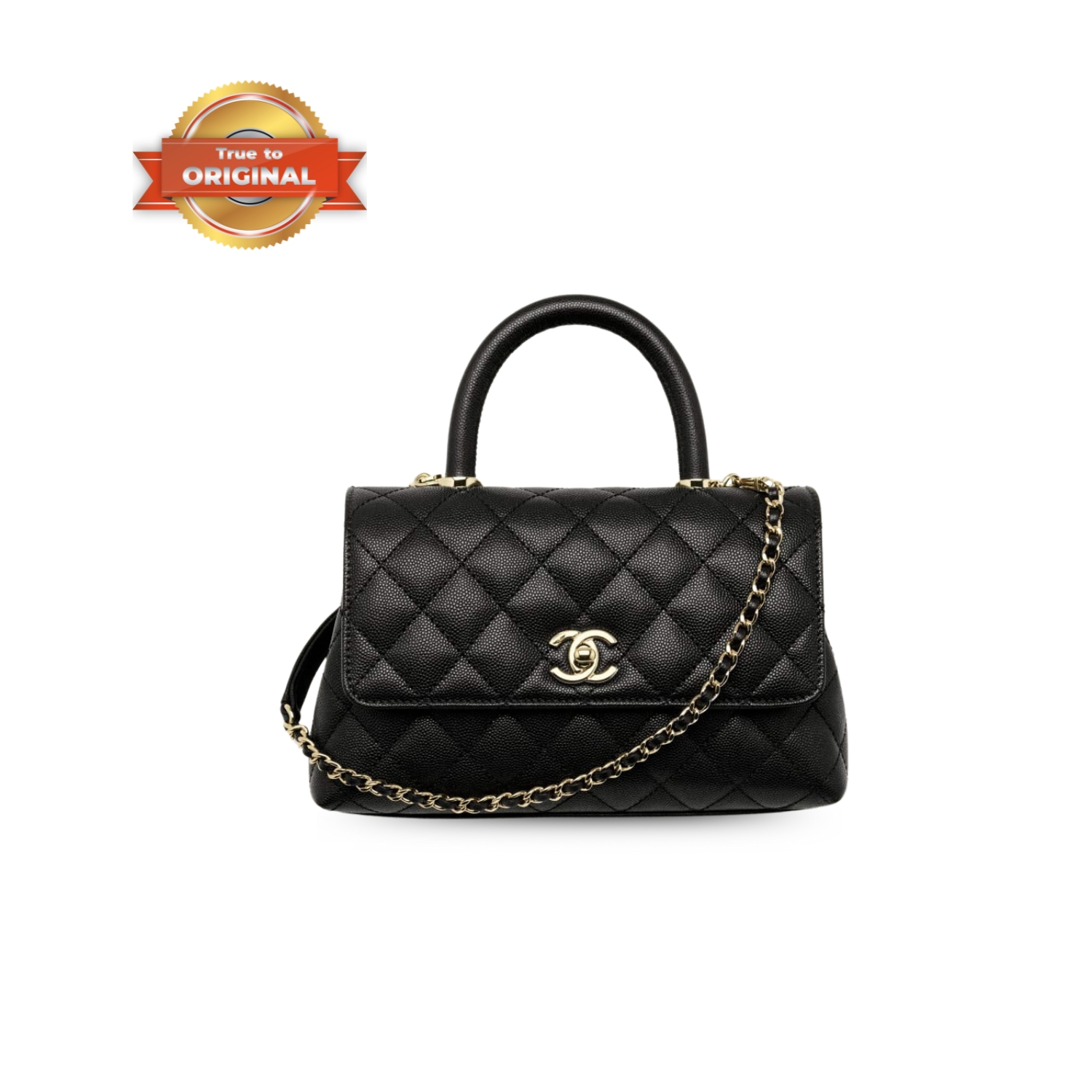 [True-to-ORIGINAL] Ch**el Large Flap Bag With Top Handle Black For Women 24cm/9.4in A92990 B05061 94305