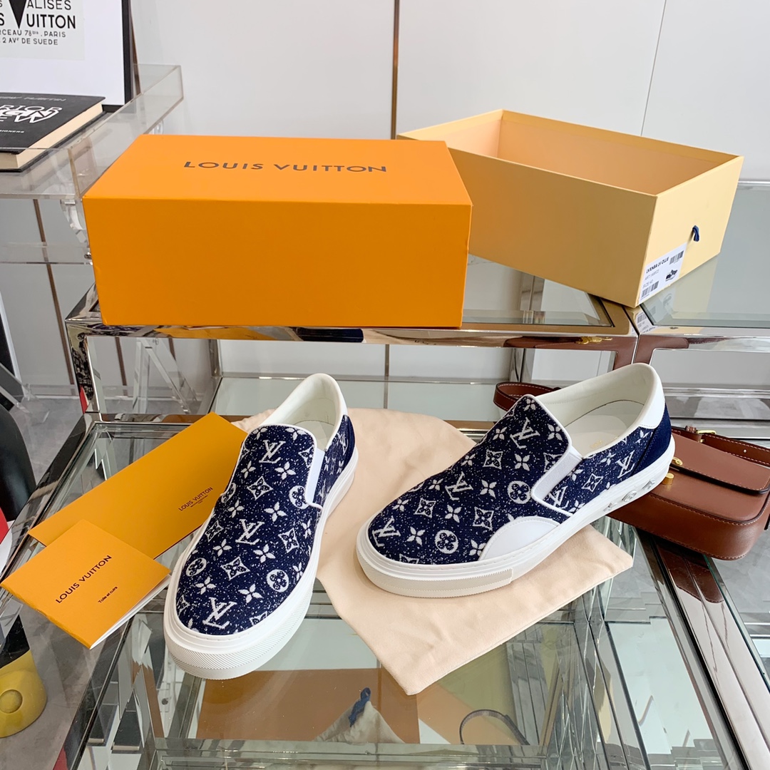 L0vis Vvtt0n Women’s Trocadero Slip On Dark Blue For Women LV