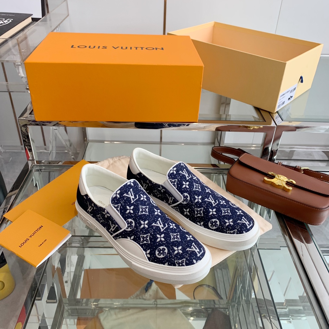 L0vis Vvtt0n Women’s Trocadero Slip On Dark Blue For Women LV