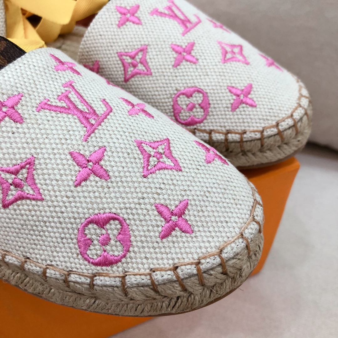 L0vis Vvtt0n Women’s Starboard Flat Espadrille Pink For Women LV