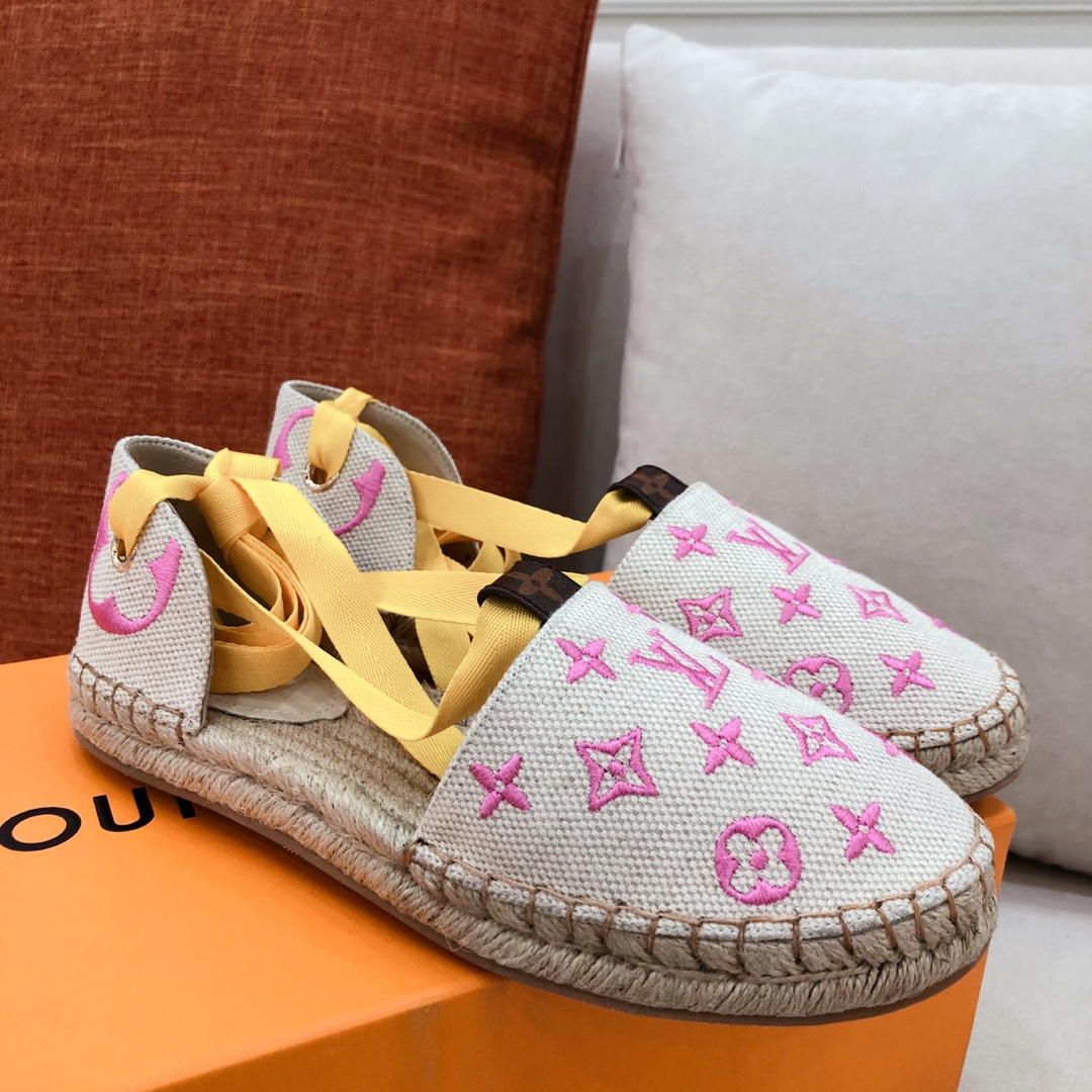 L0vis Vvtt0n Women’s Starboard Flat Espadrille Pink For Women LV