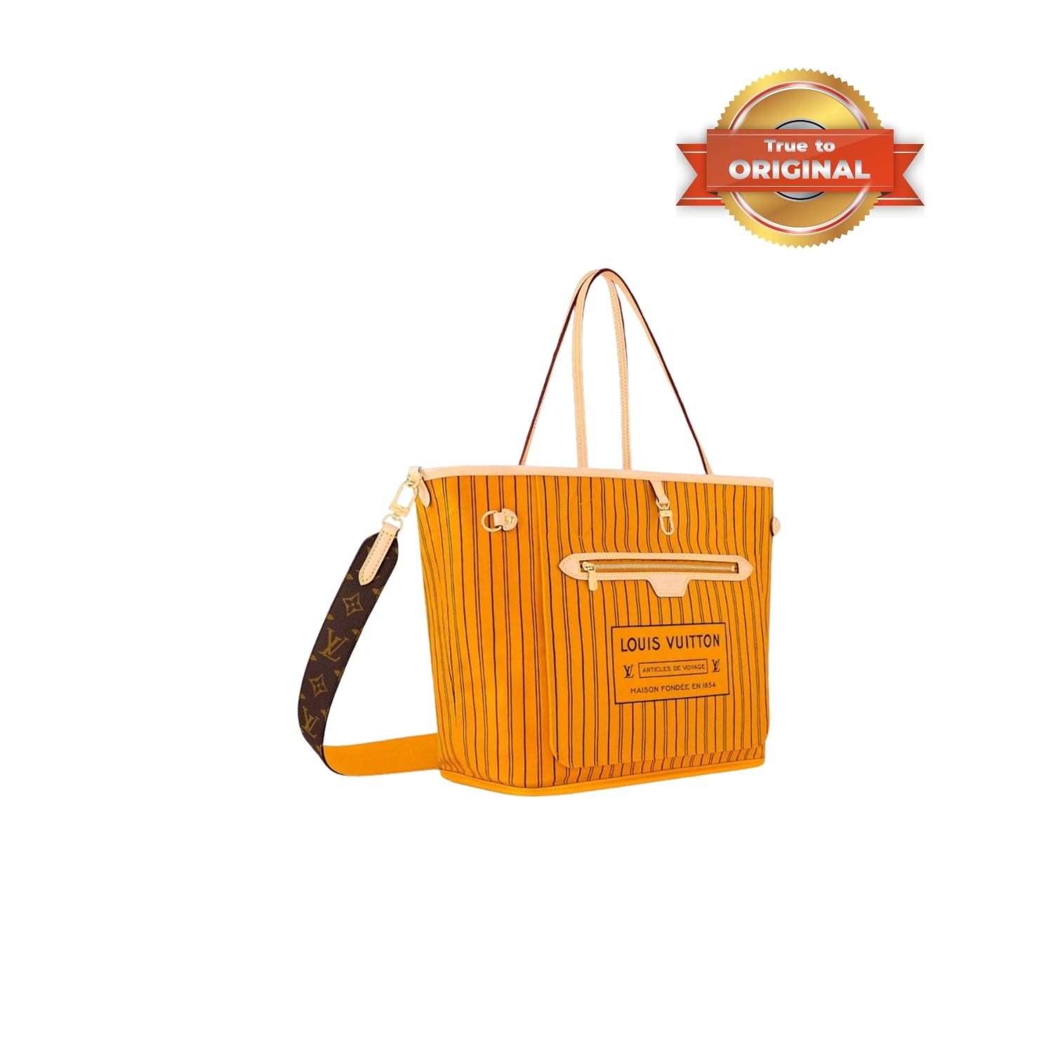 [True-to-ORIGINAL] L0vis Vvtt0n Neverfull Bandoulière Inside Out MM Jaune For Women 31cm/12.2in M11947