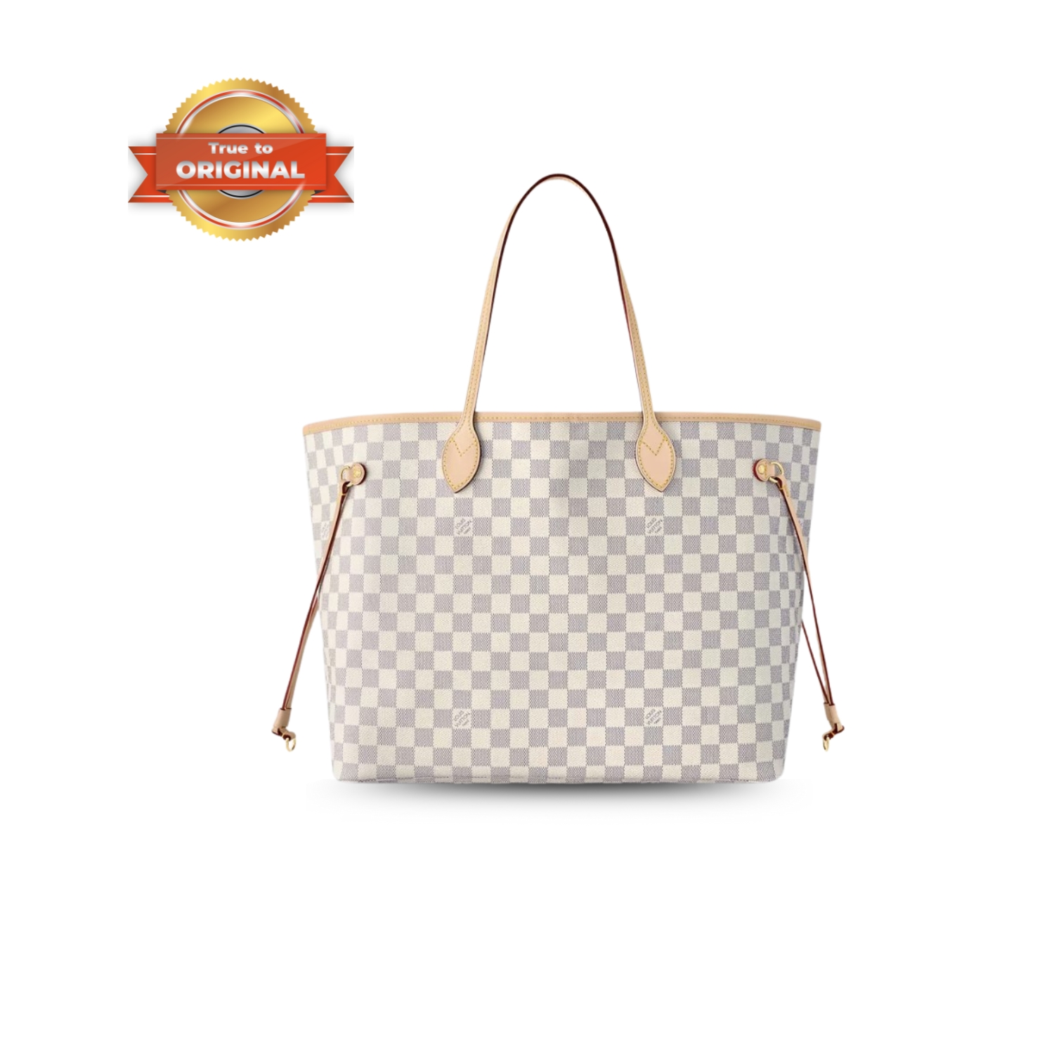 [True-to-ORIGINAL] L0vis Vvtt0n Neverfull GM Tote Bag Damier Azur Canvas Beige For Women 39cm/15.4in N40602