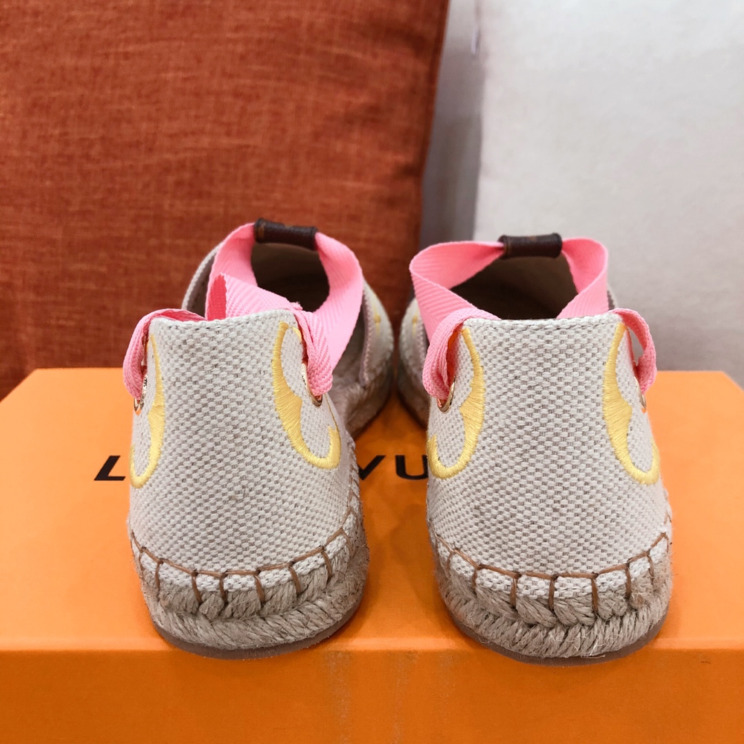 L0vis Vvtt0n Women’s Starboard Flat Espadrille Yellow For Women LV