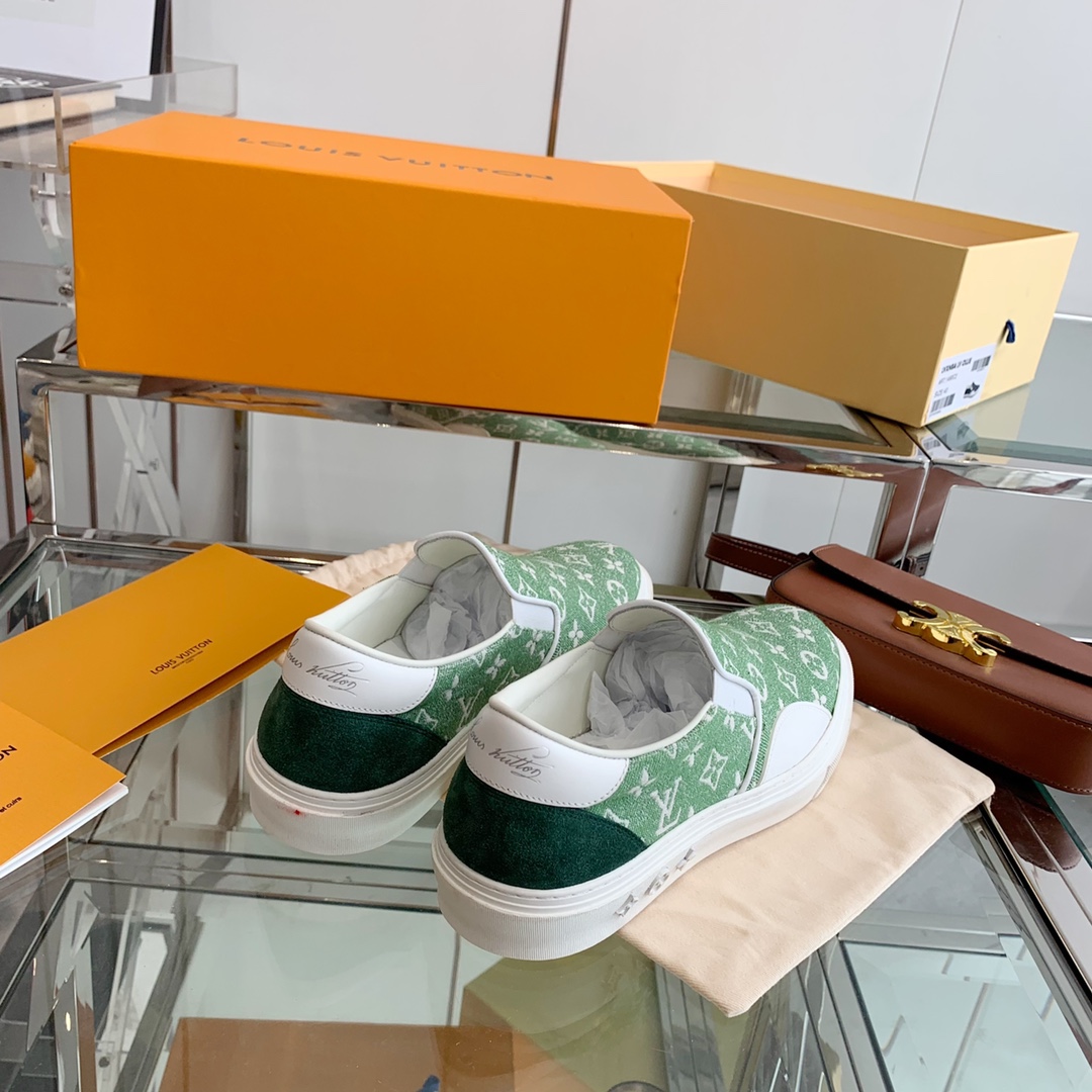 L0vis Vvtt0n Women’s Trocadero Slip On Green For Women LV