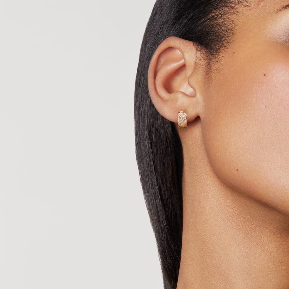 Ch**el Coco Crush Earrings Beige Gold For Women J12573