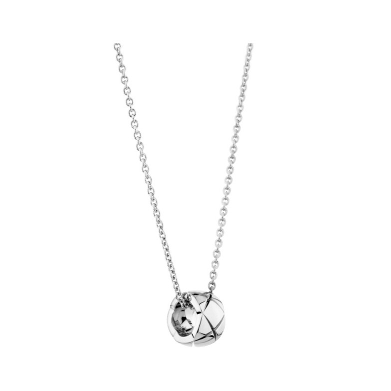 Ch**el Coco Crush Necklace White Gold For Women J12307