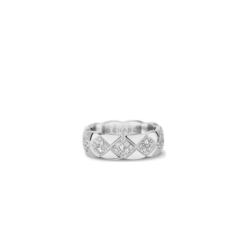 Ch**el Coco Crush Ring White Gold Small Version For Women J12869