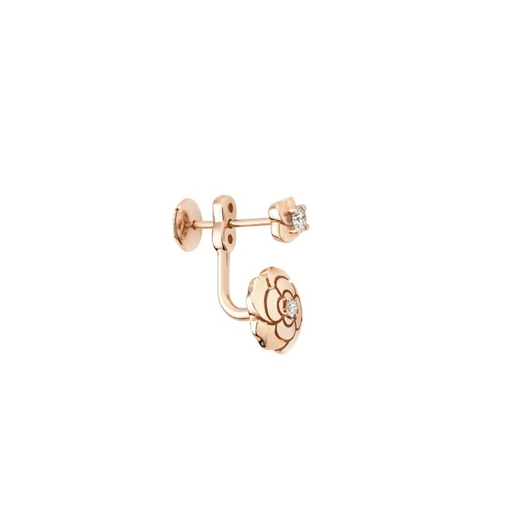 Ch**el Extrait De Camélia Single Earring Rose Gold For Women J12119