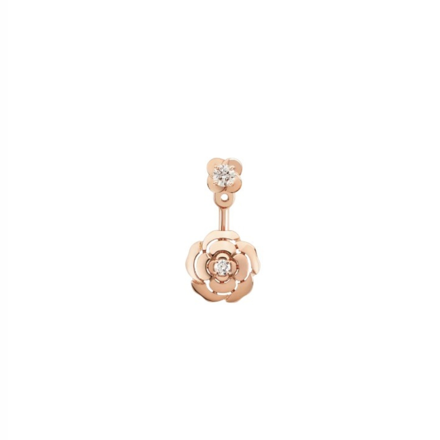 Ch**el Extrait De Camélia Single Earring Rose Gold For Women J12119