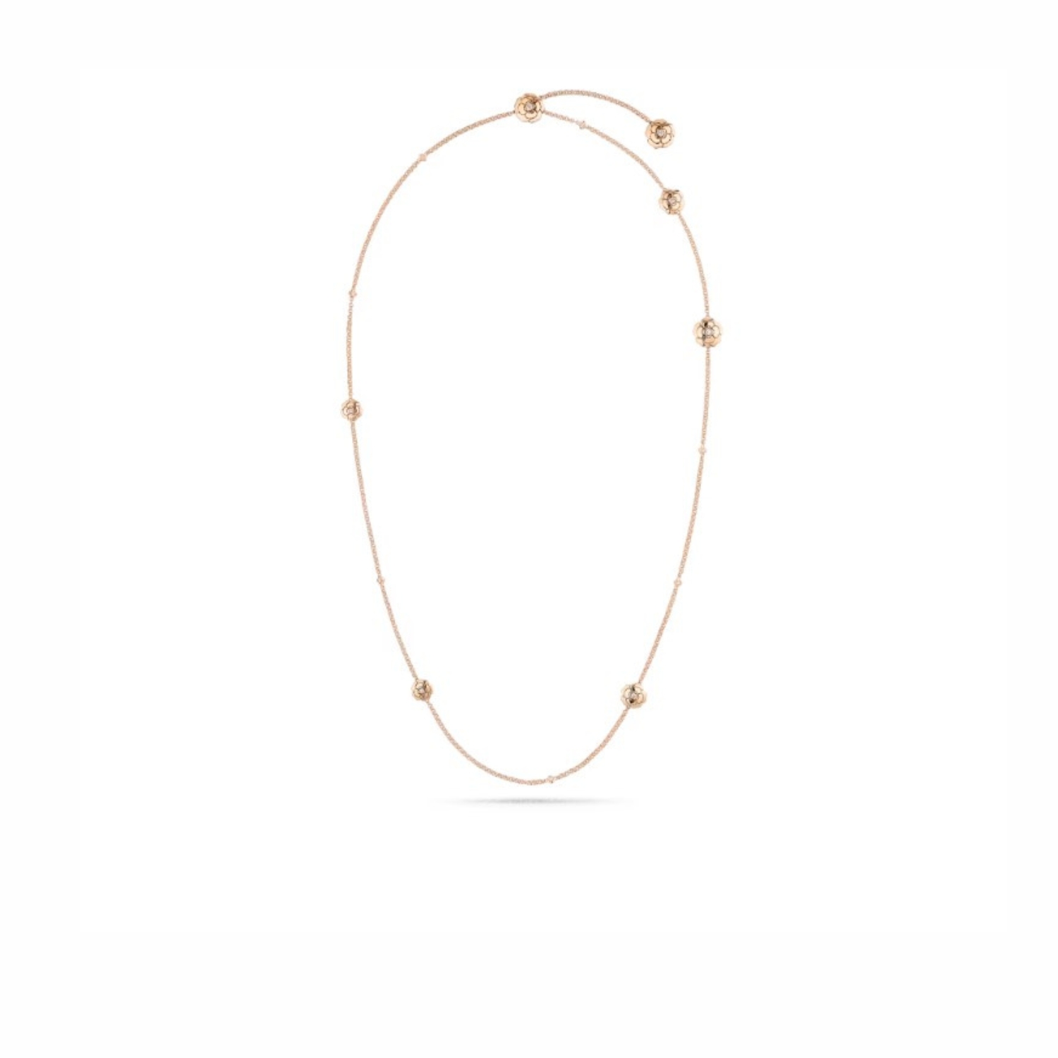 Ch**el Les Infinis De Camélia Necklace Rose Gold For Women J11877