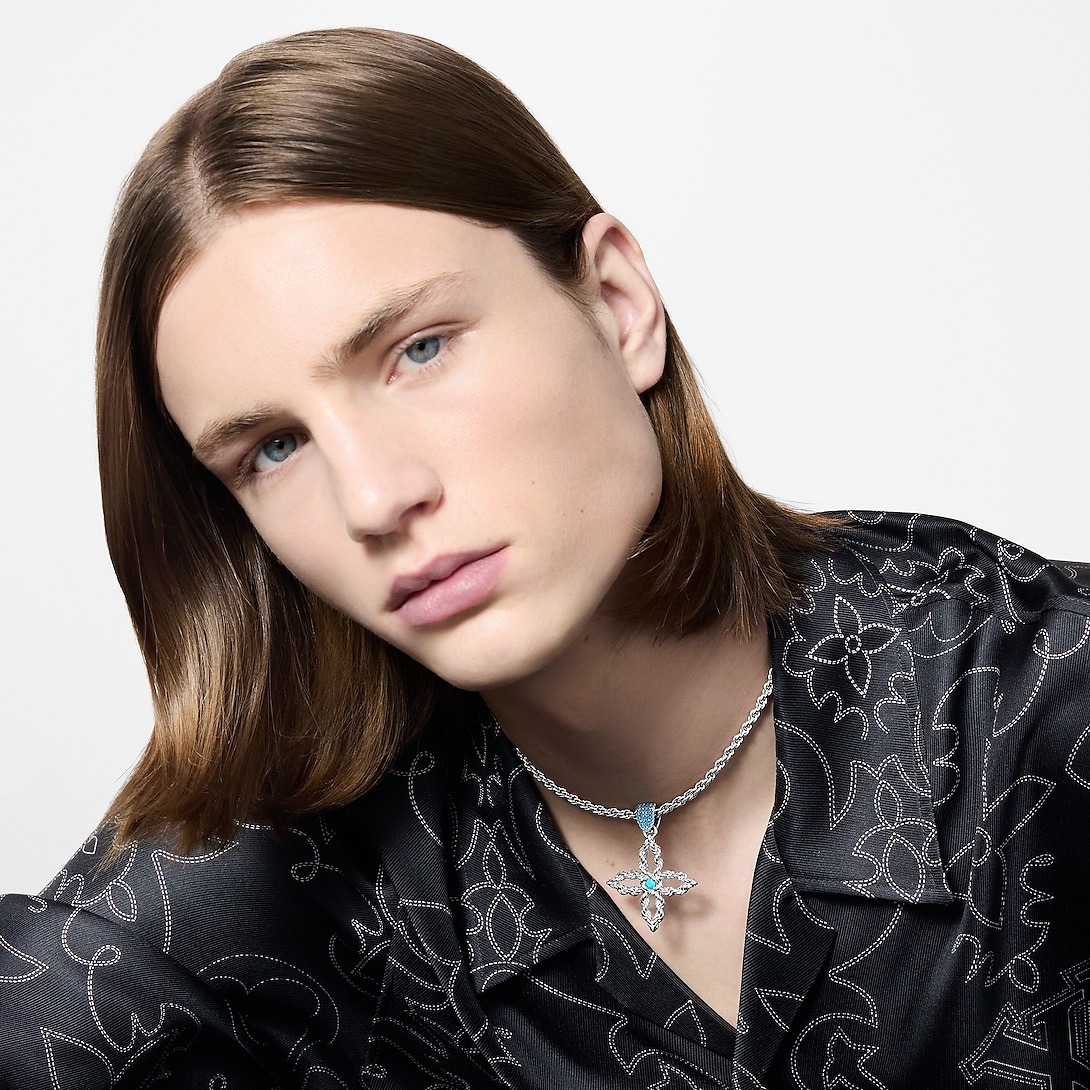 L0vis Vvtt0n LV Flower Rope Pendant Necklace For Men 45cm/18in M02062