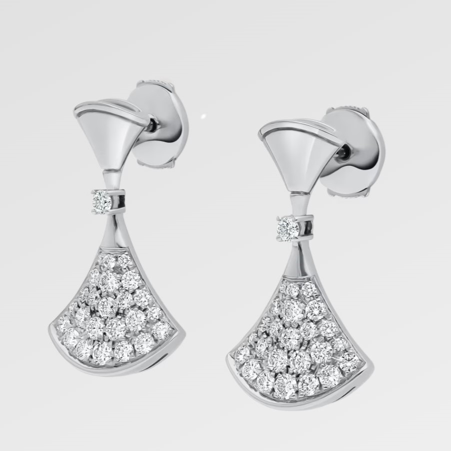 Bv1g*ai Divas’ Dream Earrings White Gold For Women 351100