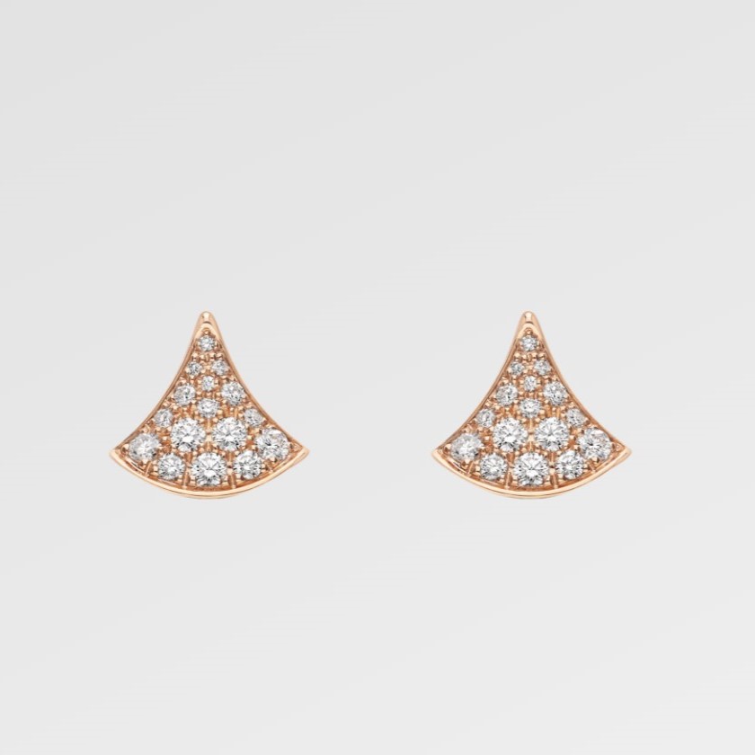 Bv1g*ai Divas’ Dream Earrings Rose Gold For Women 361665
