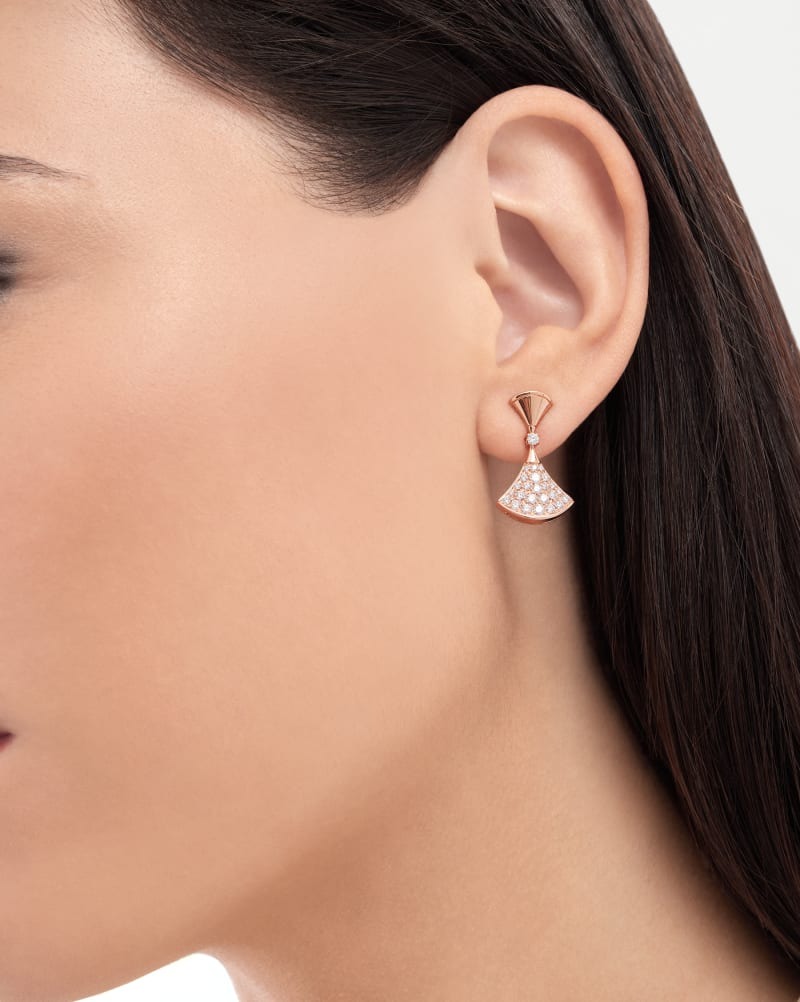 Bv1g*ai Divas’ Dream Earrings Rose Gold For Women 351054