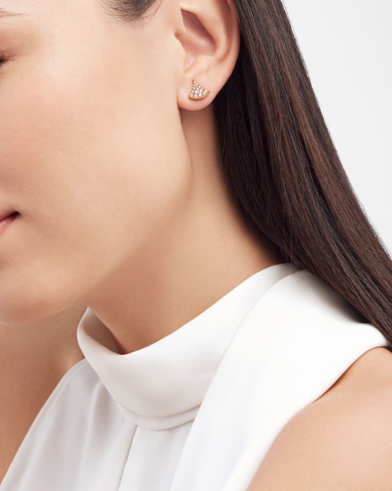 Bv1g*ai Divas’ Dream Earrings Rose Gold For Women 361665