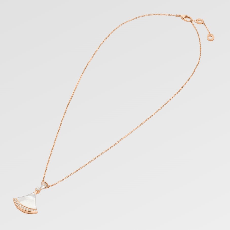 Bv1g*ai Divas’ Dream Necklace Rose Gold For Women 356452