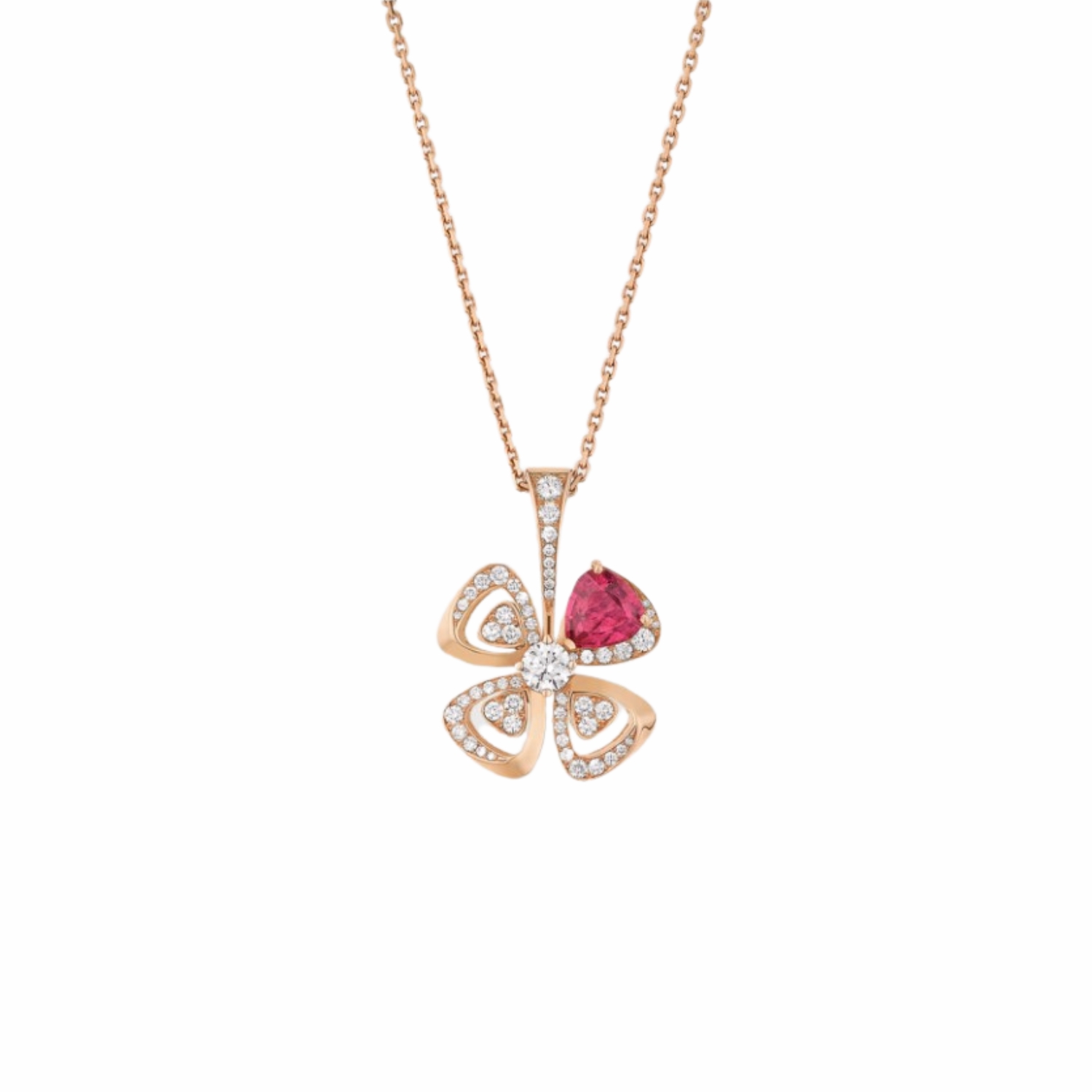 Bv1g*ai Fiorever Necklace Rose Gold For Women 359928