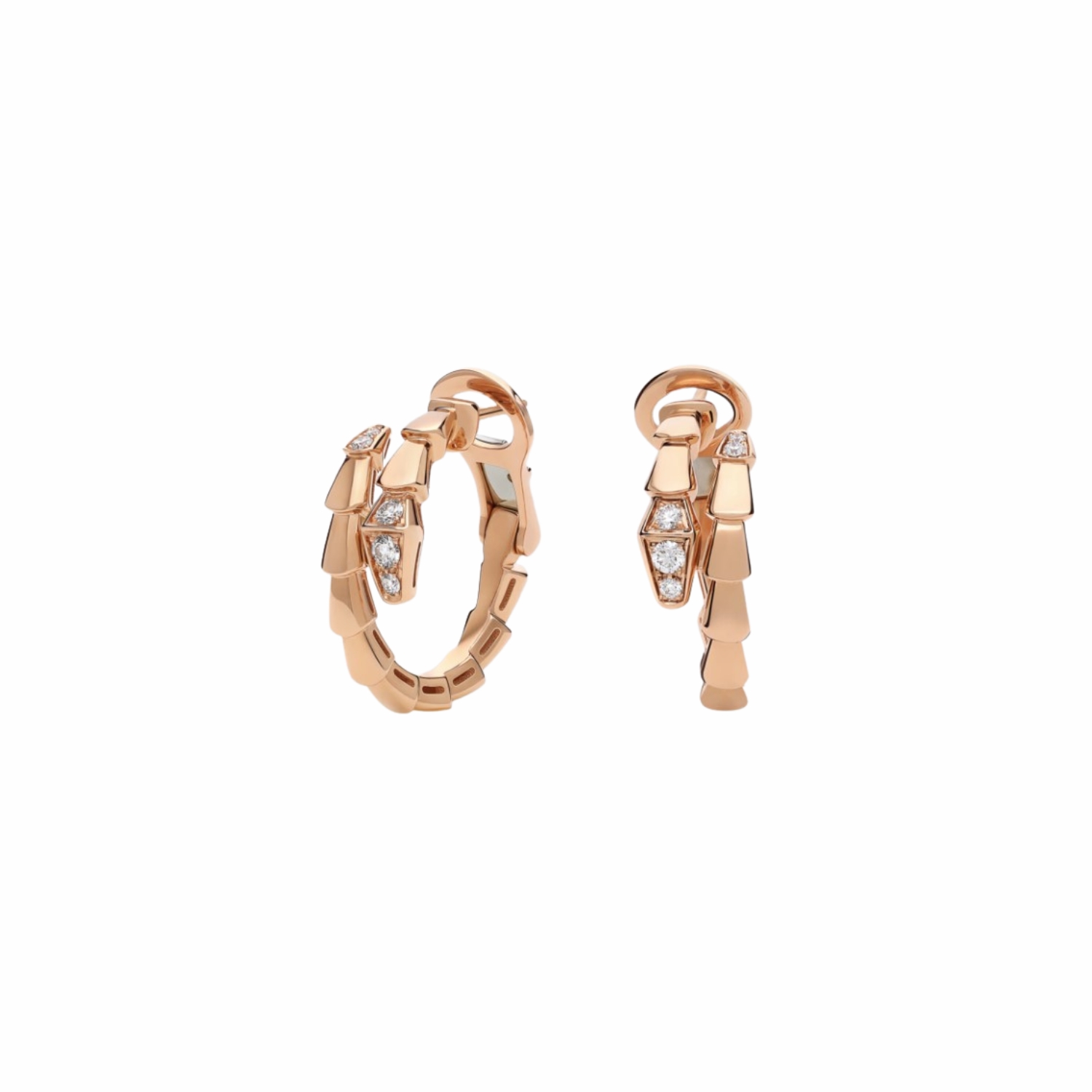 Bv1g*ai Serpenti Viper Earrings Rose Gold For Women 359949