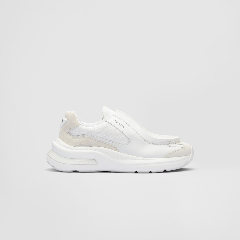 Pra*a Systeme Brushed Leather Sneakers White For Men 2EG424_3C37_F0009