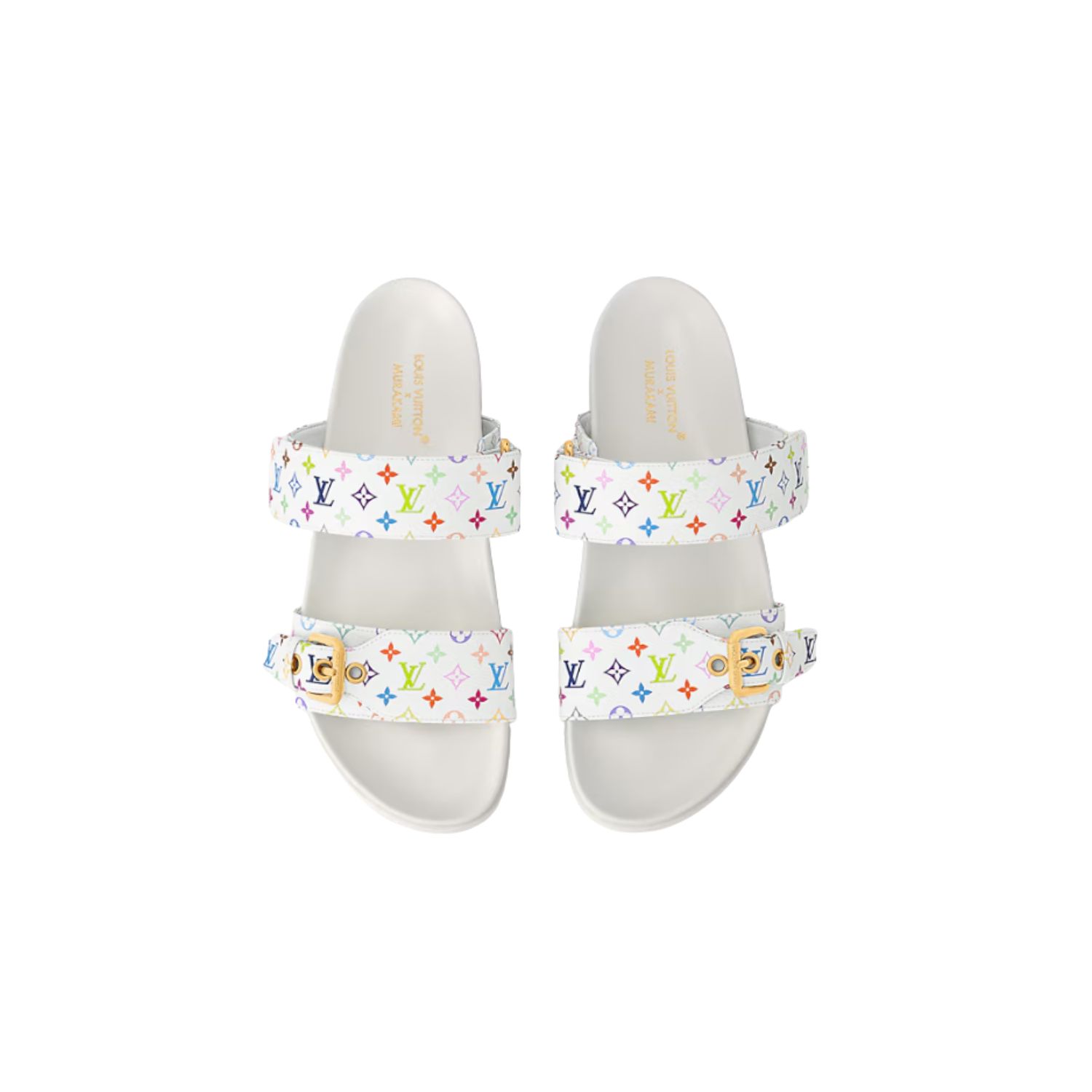 L0vis Vvtt0n LV x TM Bom Dia Flat Comfort Mule Multicolored Blanc For Women – 1AGXU3