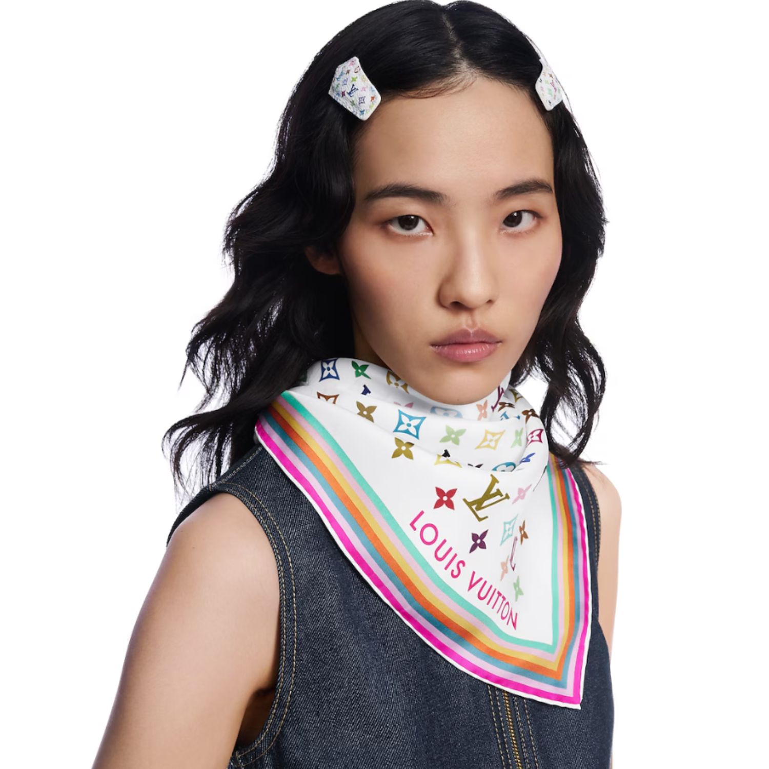 L0vis Vvtt0n LV x TM Monogram Multicolor Square 90 Blanc For Women – M94967