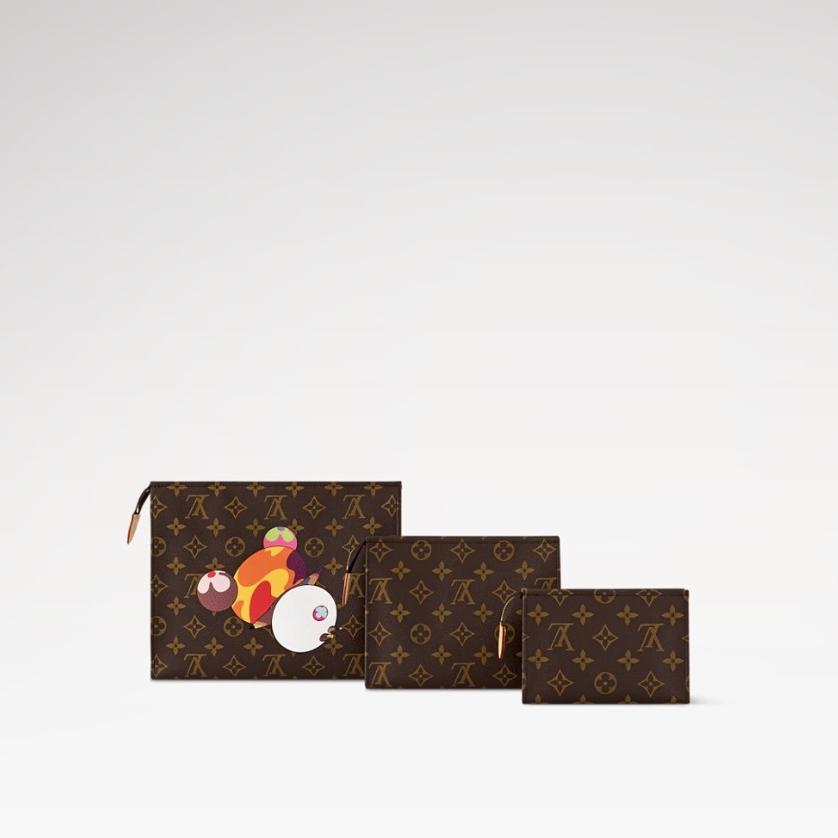 L0vis Vvtt0n LV x TM Trio Toiletry Pouch Monogram Canvas 9.8in/25cm M13762